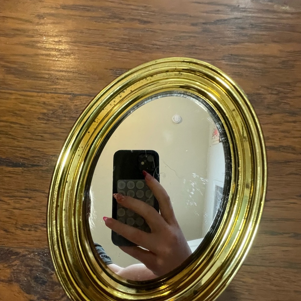 Elegant Gold Oval Wall Mirror